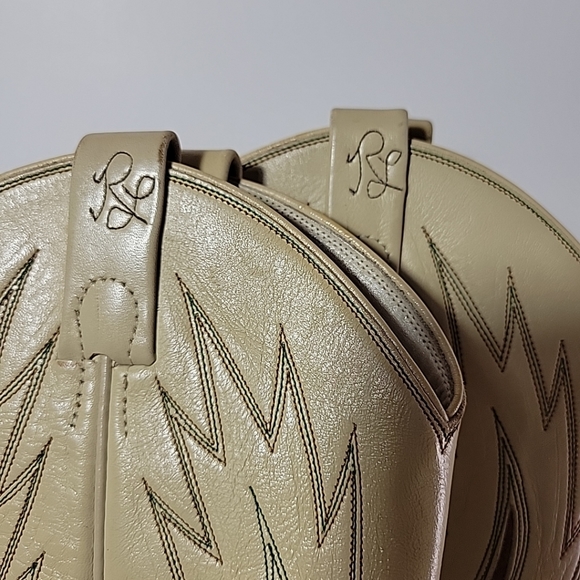 Ralph Lauren Cream and Brown Heeled Boots - Picture 2 of 15